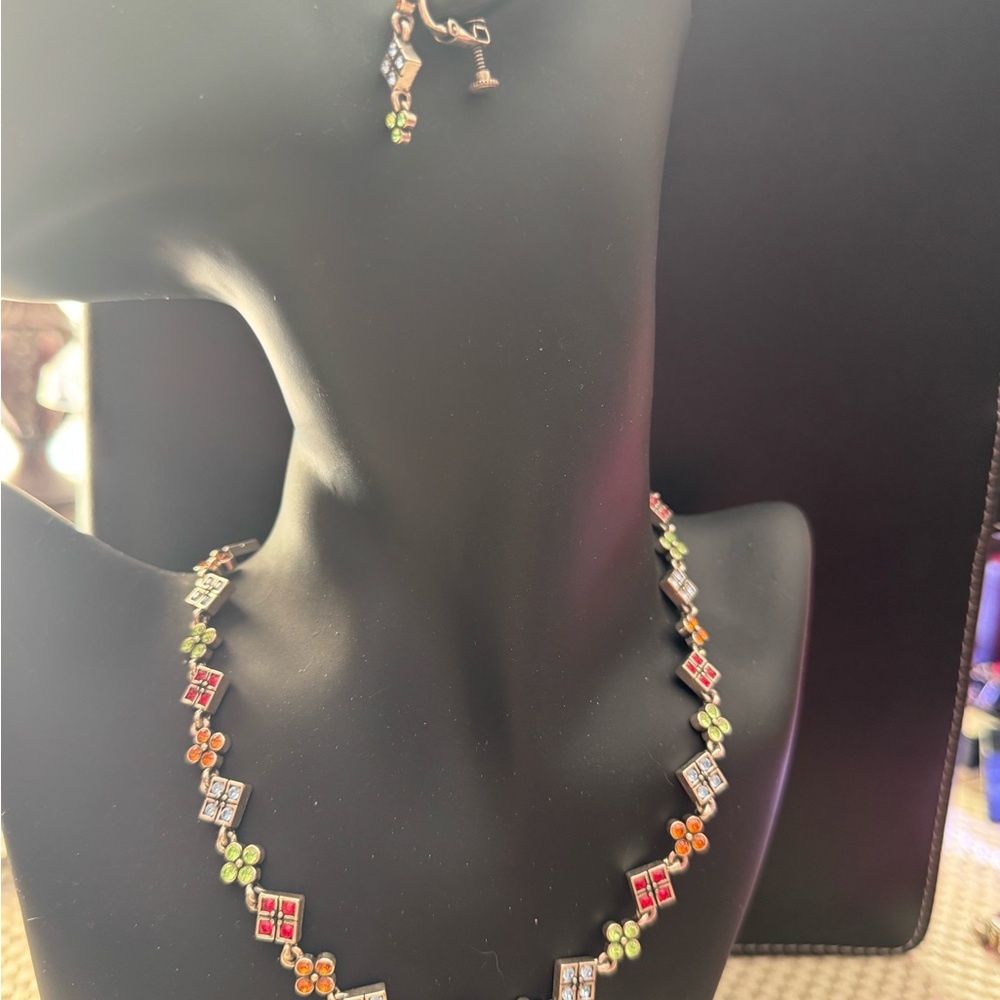 Napier Crystal Necklace and Earrings set